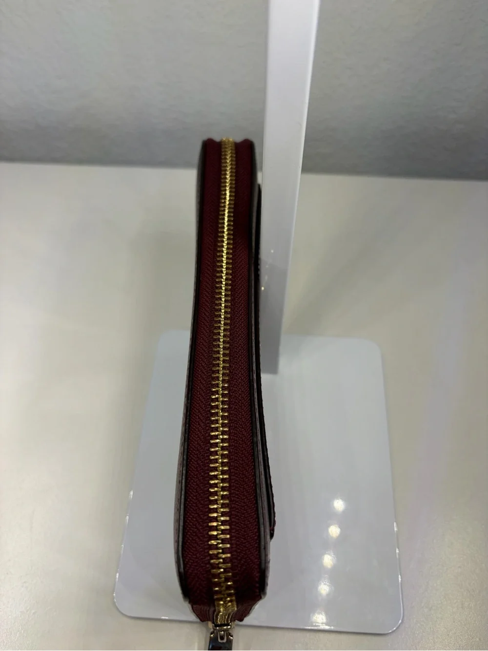NWOT COACH METALLIC WINE LONG ACCORDION WALLET